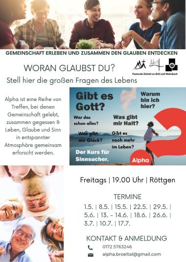 Alpha-Reihe: Gemeinschaft erleben und zusammen den Glauben entdecken